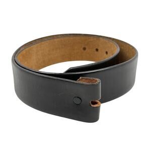 Bechelli Oil-Tanned Cowhide Leather Belt Strap Black Size M 34–36 USA Western